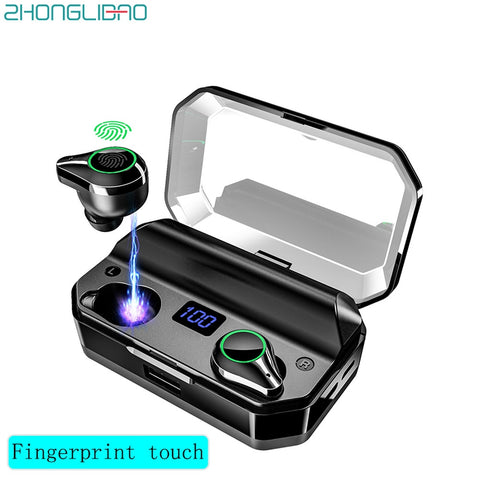 Wireless Touch Earbuds Noise Reduction T9 TWS True Binaural 5.0 Bluetooth Earphone 7000mAh IPX7 Waterproof Stereo Sport Headset