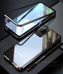 Full body Magnetic Tempered Glass Flip Case for Samsung Galaxy S 20 S20 Ultra Plus Case Metal Bumper Protective Shell Cover