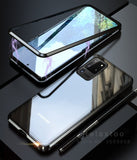 Full body Magnetic Tempered Glass Flip Case for Samsung Galaxy S 20 S20 Ultra Plus Case Metal Bumper Protective Shell Cover