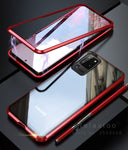 Full body Magnetic Tempered Glass Flip Case for Samsung Galaxy S 20 S20 Ultra Plus Case Metal Bumper Protective Shell Cover