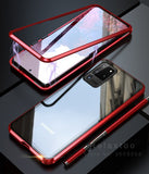 Full body Magnetic Tempered Glass Flip Case for Samsung Galaxy S 20 S20 Ultra Plus Case Metal Bumper Protective Shell Cover