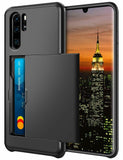 Hard Hybrid Rugged Armor Phone Case For Huawei P30 Pro Wallet Credit Card Storage Holder Slide Protect Cover For P30 Accessories