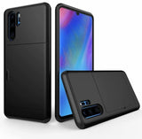 Hard Hybrid Rugged Armor Phone Case For Huawei P30 Pro Wallet Credit Card Storage Holder Slide Protect Cover For P30 Accessories