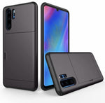 Hard Hybrid Rugged Armor Phone Case For Huawei P30 Pro Wallet Credit Card Storage Holder Slide Protect Cover For P30 Accessories