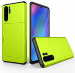 Hard Hybrid Rugged Armor Phone Case For Huawei P30 Pro Wallet Credit Card Storage Holder Slide Protect Cover For P30 Accessories