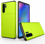 Hard Hybrid Rugged Armor Phone Case For Huawei P30 Pro Wallet Credit Card Storage Holder Slide Protect Cover For P30 Accessories