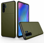 Hard Hybrid Rugged Armor Phone Case For Huawei P30 Pro Wallet Credit Card Storage Holder Slide Protect Cover For P30 Accessories