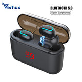 Bluetooth Earphones 5.0   HBQ  Q32 TWS Wireless Headphones Stereo Earphone Mic Handsfree Music Sports Earbuds Phone Headset