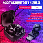XG12 TWS 5.0 True Wireless XG12 Bluetooth Headset Dual Pass 3D Stereo Wireless Sports Running Headset with Microphone HD Call