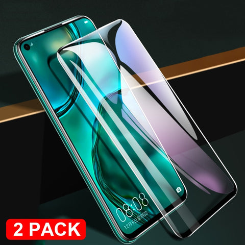 2 pcs protective glass for huawei p40 lite e p 40 light tempered glas on huwei honor 30s 9a play 4t pro safety armor case